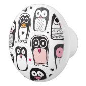 ペンギンの鳥のイラストレーションの背景 セラミックノブ (右)