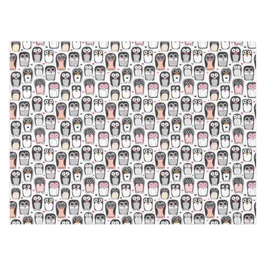 ペンギンの鳥のイラストレーションの背景 テーブルクロス (正面(横))