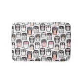 ペンギンの鳥のイラストレーションの背景 バスマット (正面)