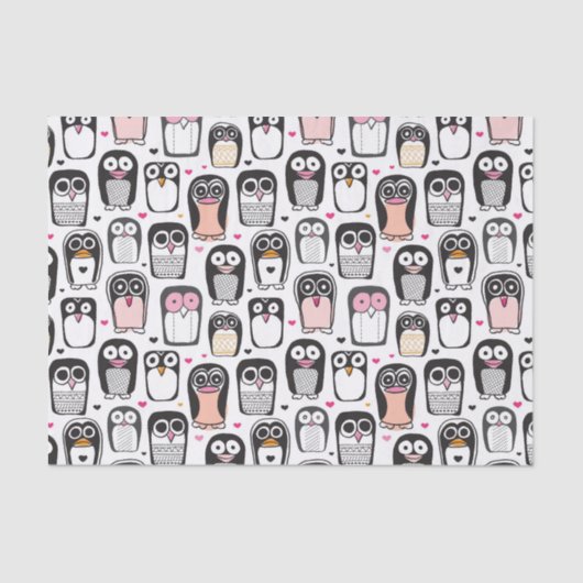 ペンギンの鳥のイラストレーションの背景 薄葉紙 (正面)