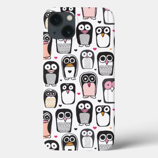 ペンギンの鳥のイラストレーションの背景 Case-Mate iPhoneケース (裏面)