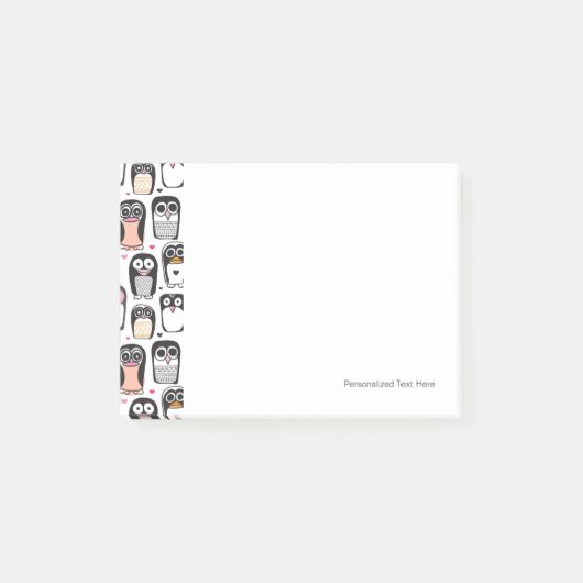 ペンギンの鳥のイラストレーション背景 ポストイット (正面)