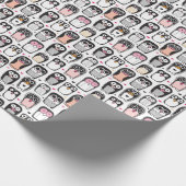 ペンギンの鳥のイラストレーション背景 ラッピングペーパー (角)