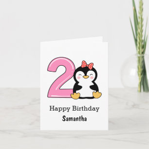 ペンギンの2回目の誕生日 カード
