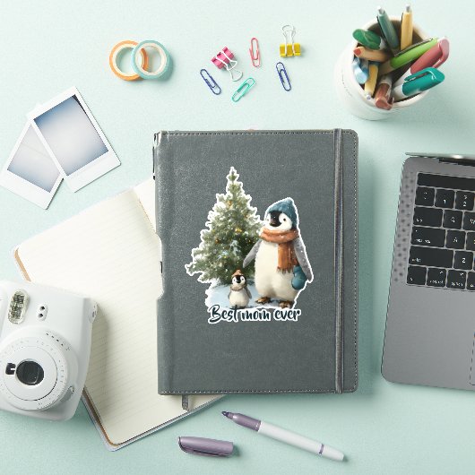 ペンギンの「史上最高の母」ウィンターギフト シール (iPadカバー)