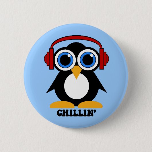 ペンギンのchillin 缶バッジ (正面)
