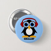 ペンギンのchillin 缶バッジ (正面&裏面)