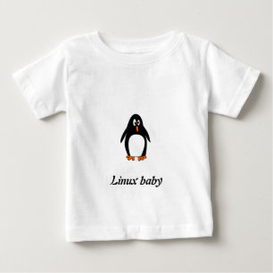 ペンギンのLinuxのタキシードのイメージ ベビーTシャツ