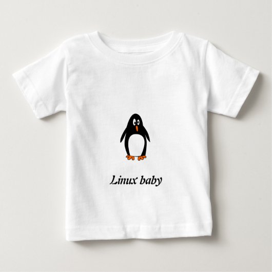 ペンギンのLinuxのタキシードのイメージ ベビーTシャツ (正面)