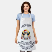 ペンギンは友達クールだ」かわいいペンギンApro エプロン (着用した状態)