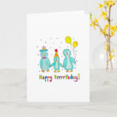 ペンギンは幸せなニュースを言う！ カード (黄色い花)