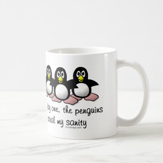 ペンギンは私の正気を盗みます コーヒーマグカップ (右)