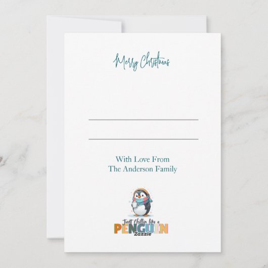ペンギンみたいな子どもっぽいクリスマスマンガ シーズンカード (裏面)