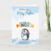 ペンギンみたいに楽しいクリスマスマンガ風の子ども シーズンカード (正面)