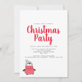 ペンギンよくはしゃぐホリデーパーティー 招待状 (正面)