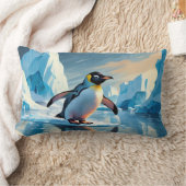 ペンギンをテーマにした ランバークッション (ブランケット)