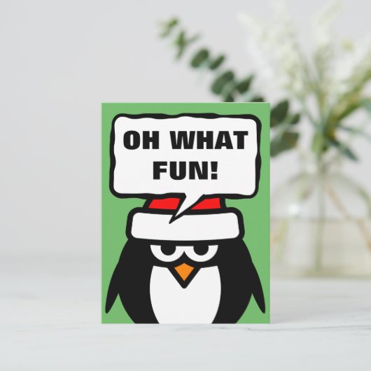 ペンギンを使った皮肉なクリスマスおもしろいのポストカード シーズンポストカード (スタンド正面)