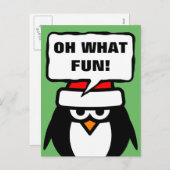 ペンギンを使った皮肉なクリスマスおもしろいのポストカード シーズンポストカード (正面/裏面)