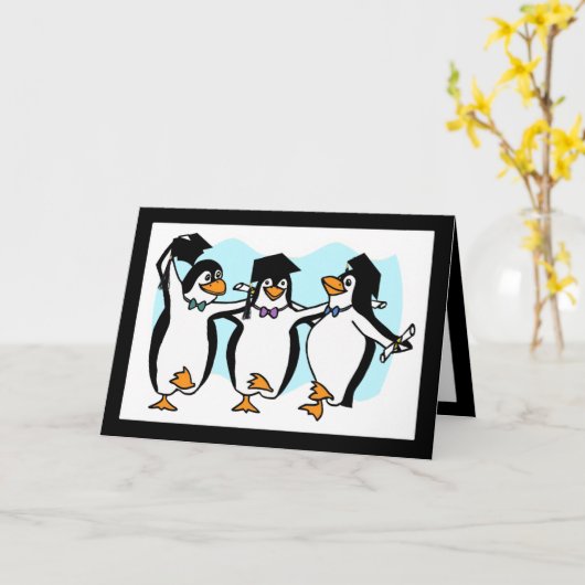 ペンギンを卒業 カード (黄色い花)