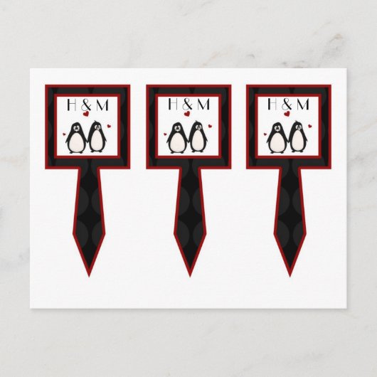 ペンギンを愛する夫婦の運命を決める3カップケーキ ポストカード (正面)