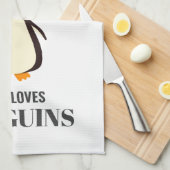 ペンギンを愛する女の子だ キッチンタオル (四つ折り)