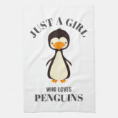 ペンギンを愛する女の子だ キッチンタオル (縦)