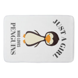 ペンギンを愛する女の子だ バスマット