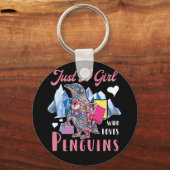 ペンギンを愛する女の子フローラ キーホルダー (正面)