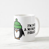 ペンギンを持って朝のマグは嫌おもしろいだ コーヒーマグカップ (正面右)