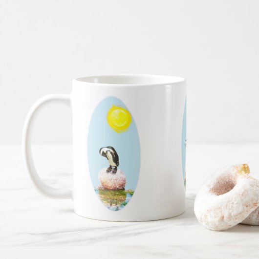 ペンギンを日に照らす コーヒーマグカップ (ドーナツ)