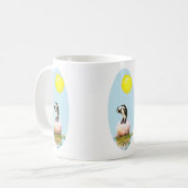 ペンギンを日に照らす コーヒーマグカップ (正面左)