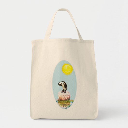 ペンギンを日に照らす トートバッグ (正面)