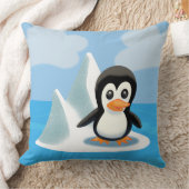 ペンギンを氷山に乗せる クッション (ブランケット)