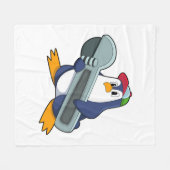 ペンギンを道具付きメカイ フリースブランケット (正面(横))
