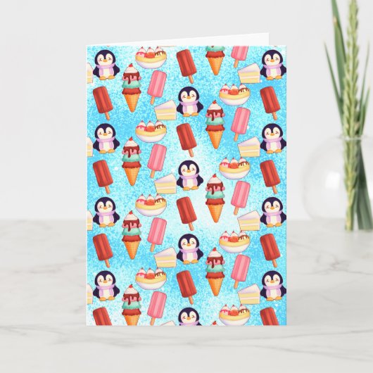 ペンギンアイスクリームスイーツ カード (正面)