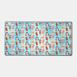 ペンギンアイスクリームスイーツ デスクマット