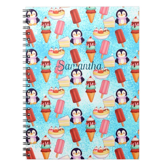 ペンギンアイスクリームスイーツ ノートブック (正面)