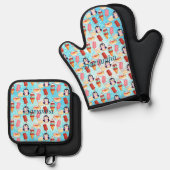 ペンギンアイスクリームスイーツ 鍋つかみ&鍋敷きセット (正面/裏面)