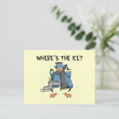 ペンギンアイススケートで滑るTシャツとギフト ポストカード (スタンド正面)