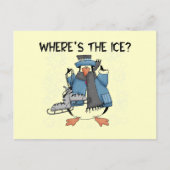 ペンギンアイススケートで滑るTシャツとギフト ポストカード (正面)