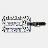 ペンギンアイスホッケーパーソナライズされたフォトラゲージタグ ラゲッジタグ (正面横)