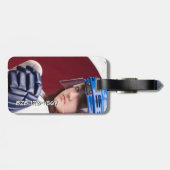 ペンギンアイスホッケーパーソナライズされたフォトラゲージタグ ラゲッジタグ (裏面横)