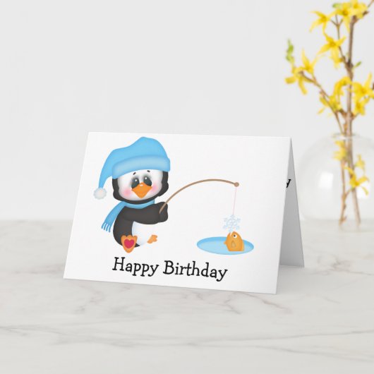 ペンギンアイス魚釣り カード (黄色い花)