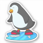 ペンギンアットアイススケートで滑るとアイススケート シール (正面)