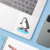 ペンギンアットアイススケートで滑るとアイススケート シール (ノートパソコンとiPhone)