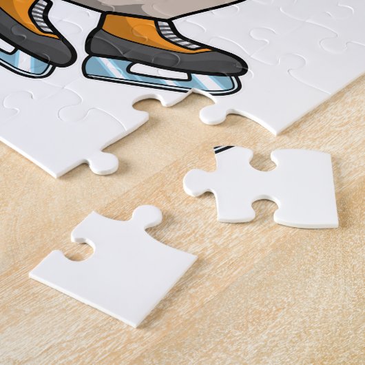 ペンギンアットアイススケートで滑るとアイススケート ジグソーパズル (側面)