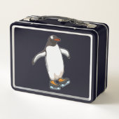 ペンギンアットアイススケートで滑るとアイススケート メタルランチボックス (裏面)