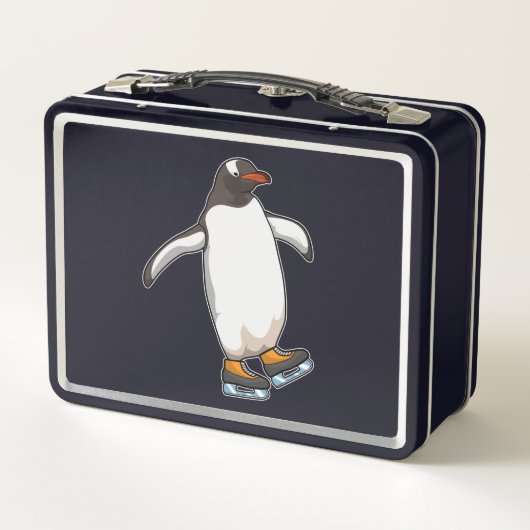 ペンギンアットアイススケートで滑るとアイススケート メタルランチボックス (裏面)