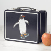 ペンギンアットアイススケートで滑るとアイススケート メタルランチボックス (インサイチュ)