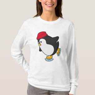 ペンギンアットアイススケートで滑るウィズハット Tシャツ